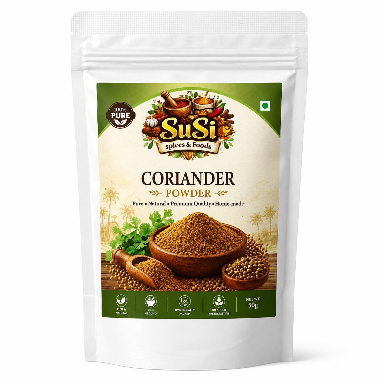 coriander 50gms frontside
