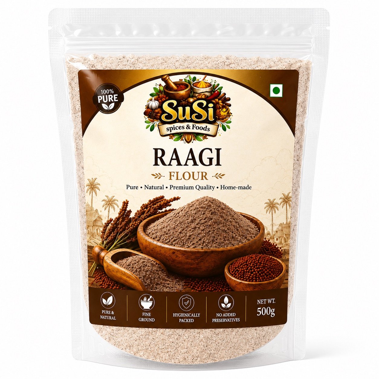 raagi flour 500gms frontside